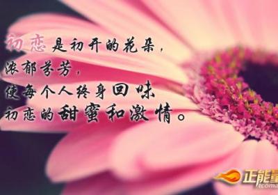 初恋时要把握美好的人生