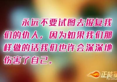 永远不要试图报复你的仇人